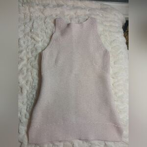 ALLSAINTS Arleta Vest Pink Ribbed Knit Sweater Tank Top Cotton Size Small